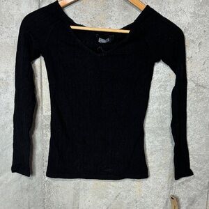 Reformation Black Over The Shoulder Top